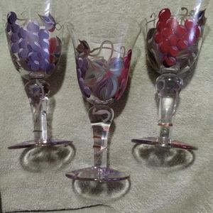 VTG 3 Hand-Painted Noble Excellence Meritage Pattern Grape, Leaf Design …